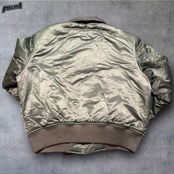 Guess Jeans Jacket Mens Large Bomber Satin Insulated Vintage Zip Up Crop - Picture 2 of 13